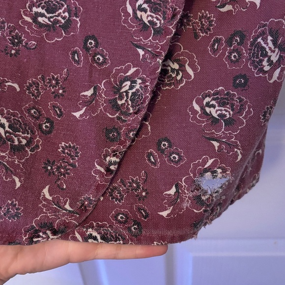 Abercrombie & Fitch Asymmetrical Skirt - Burgundy Floral - Picture 3 of 6